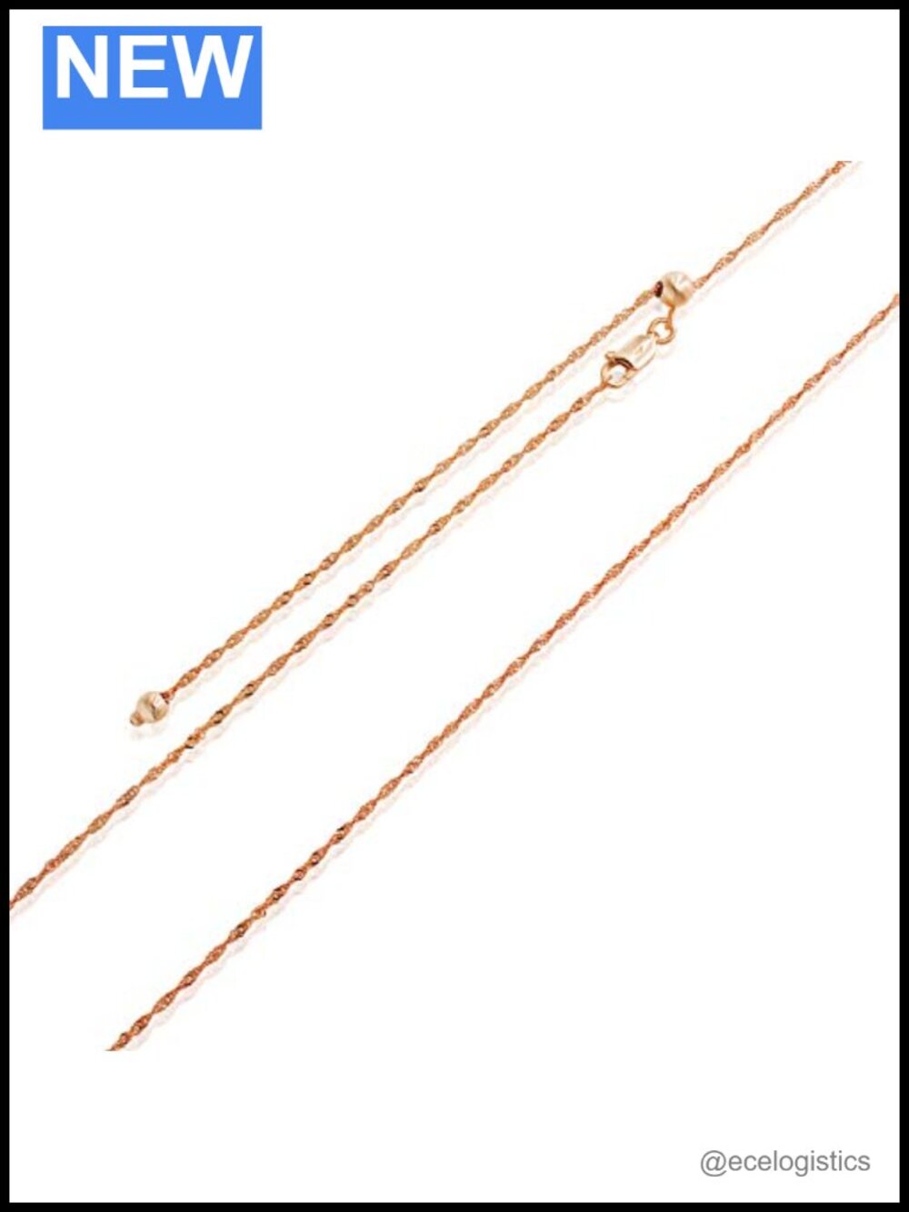 Sterling Silver 1mm Twisted Curb Chain Adjustable Necklace